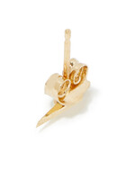 Lightning Bolt Single Stud Earring, 14k Yellow Gold & Diamonds
